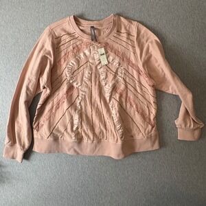 Anthropologie Pilcro Lace Up Side Chain Detail Sweatshirt